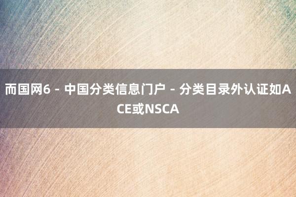 而国网6 - 中国分类信息门户 - 分类目录外认证如ACE或NSCA